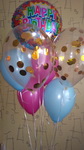 букет из гелиевых шаров с надписью happy birthday