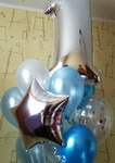 фольгированный шар цифра единичка для ребенка на день рождения в букете из шаров с гелием