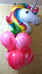 композиция из воздушных шаров с единорогом подарок для девочки