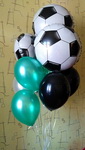 композиция фонтан из гелиевых шаров с фольгированными шариками футбольный мяч подарок для мальчика
