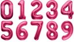 фольгированные шары в форме цифры малиновые, розовые