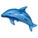 фольгированный гелиевый шар голубой дельфин