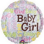 фольгированный гелиевый шар для новорожденной девочки. baby girl