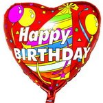 фольгированный гелиевый шар сердце: happy birthday колпак с шарами