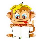 фольгированный шар в форме обезьяны для поздравительных надписей маркером