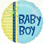 круглый фольгированный шар для новорожденного мальчика baby boy