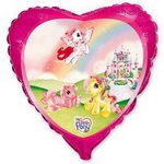 фольгированный гелиевый шар сердце для девочки: little pony