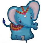 фольгировынный шар цирковой слоник голубой