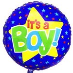 круглый фольгированный шар для новорожденного мальчика: its a boy