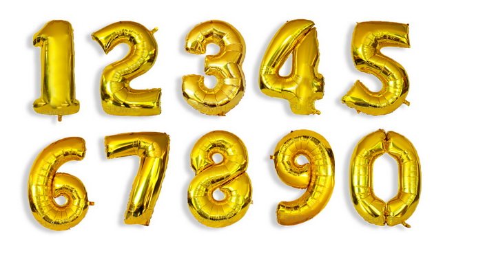 фольгированные шары-цифры золото