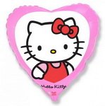 фольгированный шар сердце: hello kitty