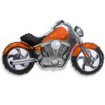 фольгировынный шар мотоцикл оранжевый