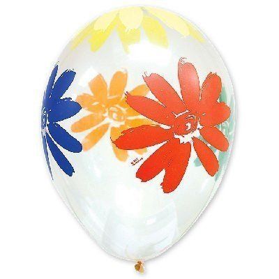  гелиевые шарики с разноцветными ромашками - отличный подарок вместо цветов на 8 марта
