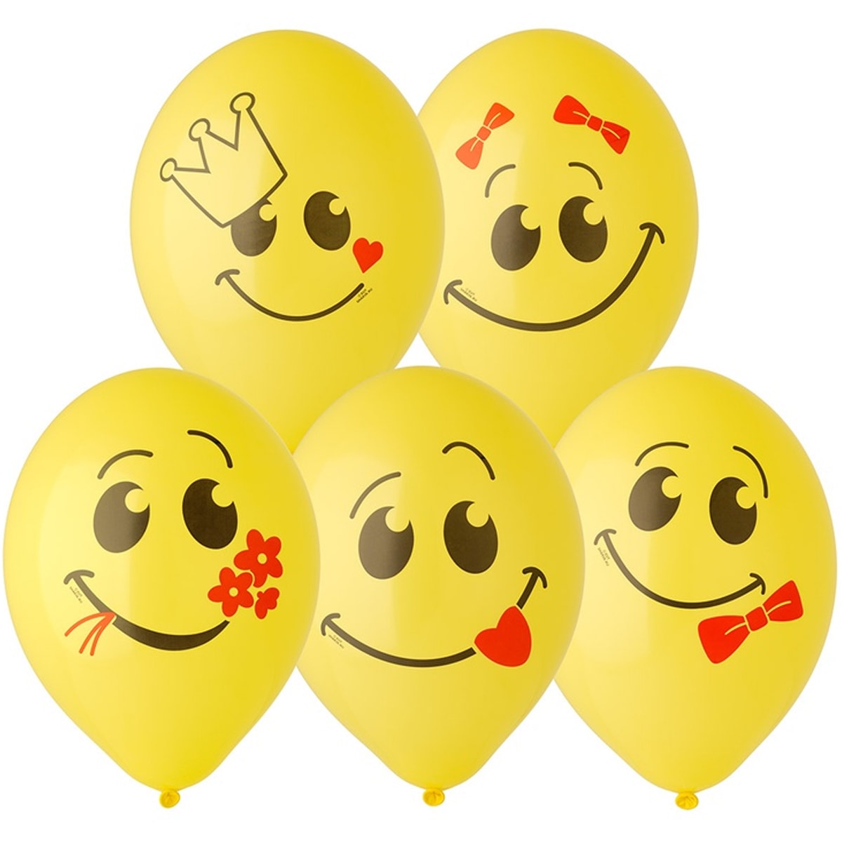 оригинальные и прикольные жнлтые шарики смайлики улыбки с гелием на день рождения