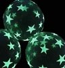 Прозрачные светящиеся шары с белыми звездами и зелеными светодиодамид